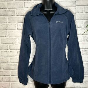 Columbia Navy Blue Fleece Jacket Coat Size Medium